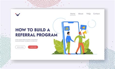 Premium Vector How To Build Referral Program Landing Page Template