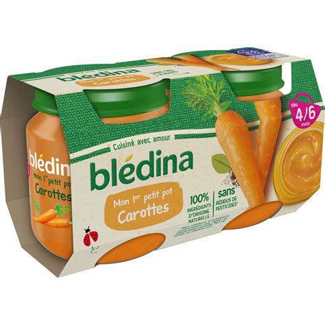 Bledina Mon Er Petit Pot Carottes D S Mois X G Pas Cher Prix Auchan