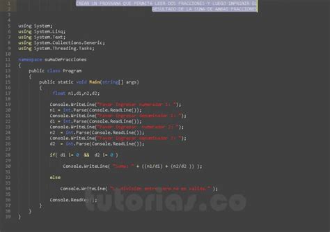 Sentencia If Else Visualstudio C Suma De Dos Fracciones Tutorias Co