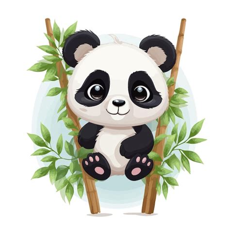 Panda Fofo Vetor Premium