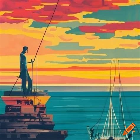 Vintage Travel Poster Artwork On Craiyon