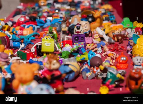 Bunch Of A Tiny And Colorful Toys On A Feel Marked Stock Photo Alamy