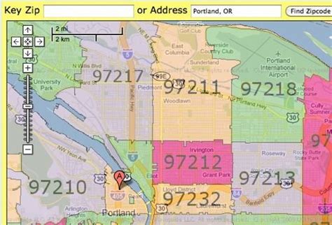 Map Of Portland Zip Code Areas And