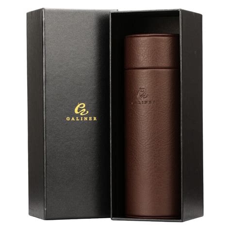 Galiner Travel Cigar Humidor Tube Box Case Leather Cedar Humidifer