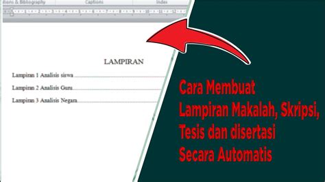 Cara Membuat Lampiran Makalah Skripsi Tesis Dan Disertasi Secara