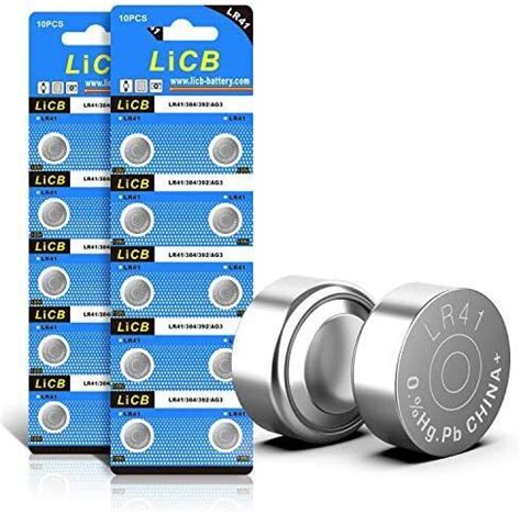 LiCB 20 Pack LR41 AG3 392 384 192 Battery 1 5V Button Coin Cell