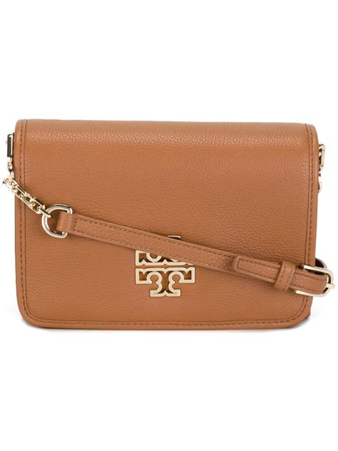 Tory Burch Leather Britten Combo Crossbody Bag In Brown Lyst