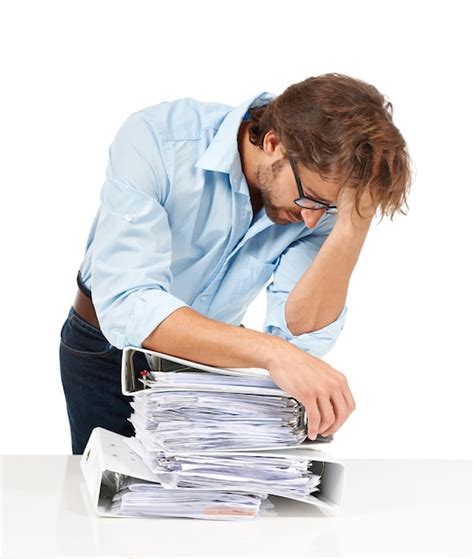 Premium Photo Burnout Headache And Businessman With Stack Of