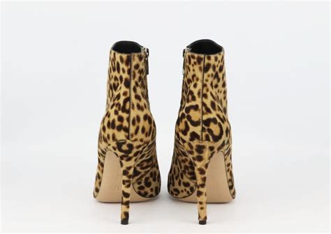 Gianvito Rossi Peep Toe Leopard Print Calf Hair Ankle Boots Eu38 5 Uk 5