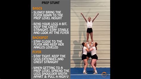 Prep Half Elevator Stunt Instructional Video Cheerleading Group