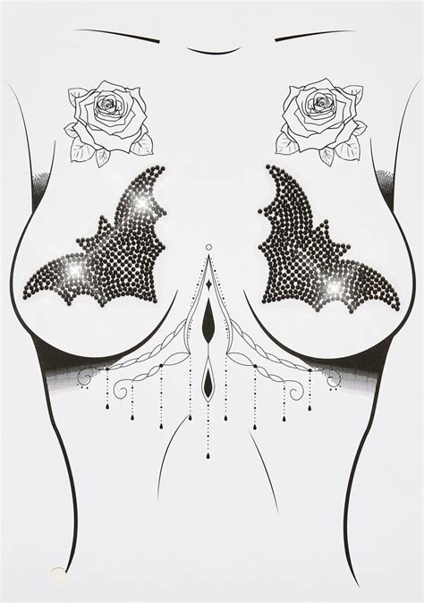 Neva Nude Rhinestone Bat Pasties Black Dolls Kill