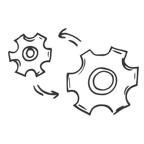 Premium Vector Doodle Style Gears Cogs Or Settings Vector