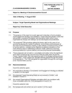 Fillable Online Item 04 Target Operating Model And Organisational