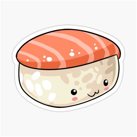 Kawaii Salmon Sushi Nigiri Japanese Style Sticker For Sale By