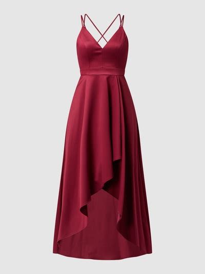 Jake S Cocktail Abendkleid Im Vokuhila Look Kirsche Online Kaufen