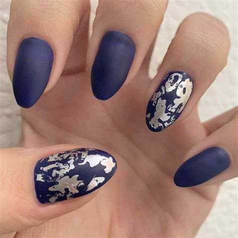 Las 96 Mejores Imágenes De Uñas Azul Marino Uñas Azules