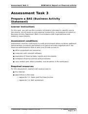 BSBFIA412 Assessment Task 3 Docx Assessment Task 3 BSBFIA412 Report