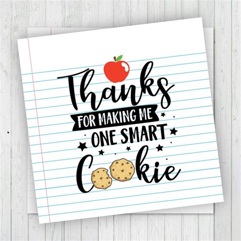 Printable Thanks For Making Me One Smart Cookie Tags Teacher Gift Tag