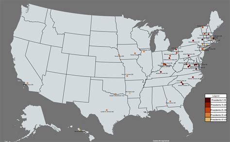 Birthplaces of all US Presidents : r/MapPorn