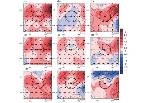 Composite Maps Of Vorticity Shading And Wind Arrows At 850 Hpa In