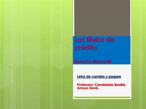 Ppt Los T Tulos De Cr Dito Derecho Mercantil Powerpoint Presentation