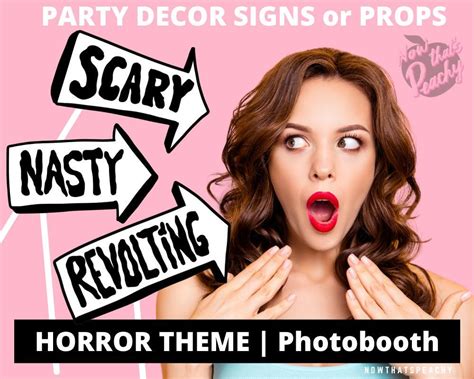 Fun Horror Photo Booth Props PRINTABLES Spooky Movie Cartoon Etsy