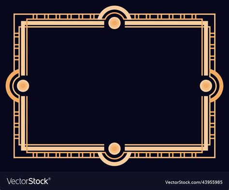 Art Deco Frame Vintage Linear Border Design Vector Image