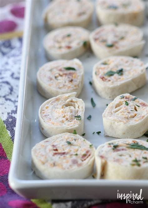 Cheddar Bacon Ranch Pinwheels Inspiredbycharm Easy Appetizer