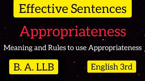 What Is The Appropriateness In Effective Sentenceappropriateness क्या