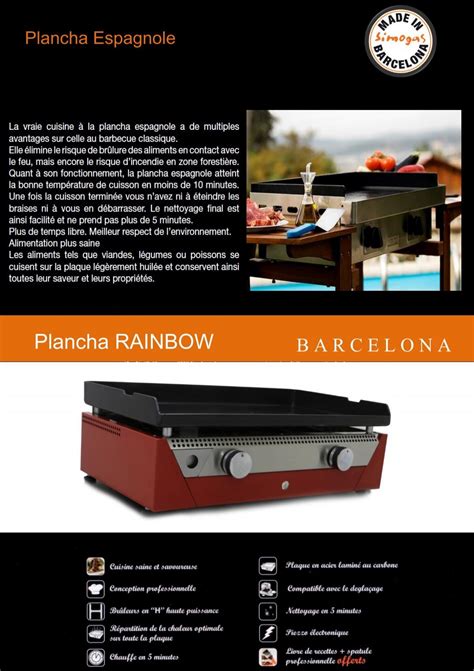 Simogas Plancha Gaz Simogas RAINBOW Orange Fiche Produit