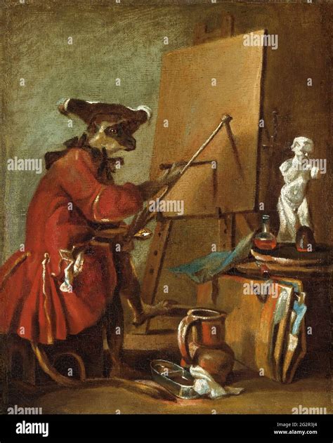 Jean Baptiste Simeon Chardin Le Singe Peintre Stock Photo Alamy