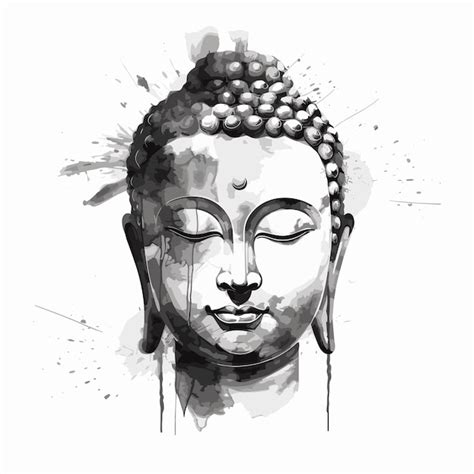 Premium Vector Head Portrait Buddha Watercolor Hand Painting