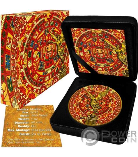 AZTEC CALENDAR Aztekischer Kalender Libertad Liberty 1 Oz Silber Münze