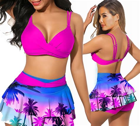 Bikini Str J K Pielowy Push Up Ze Sp Dniczk R Owy Wakacje Xl Cena Opinie Dwucz Ciowe