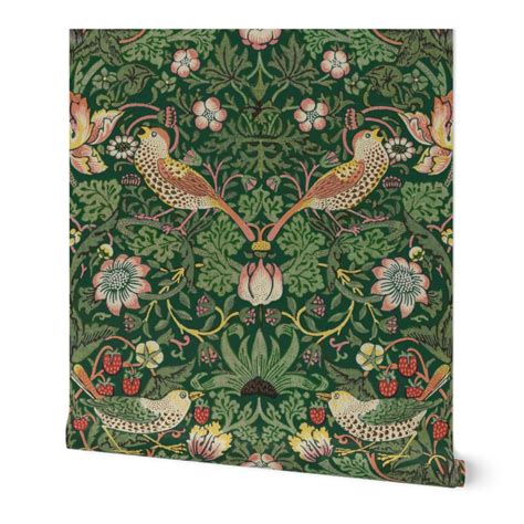 Strawberry Thief Redux ~ William Morris Wallpaper Spoonflower