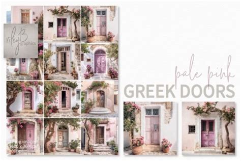 Pale Pink Greek Doors Paintings Graphic By Rileybgraphics · Creative