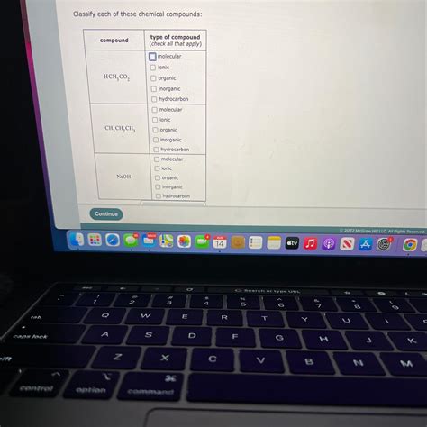 Classify Each Of These Chemical Compounds Type Of Compound Check All