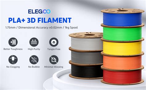 Elegoo Pla Filament Mm White Kg Pla Plus Tougher And Stronger D