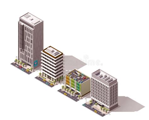 Edificios Isom Tricos Del Vector Fijados Ilustraci N Del Vector