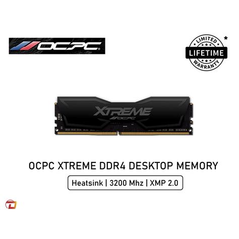 OCPC XTREME DDR4 RAM DESKTOP 3200 MHZ PC4 25600 XT II INTEL XMP