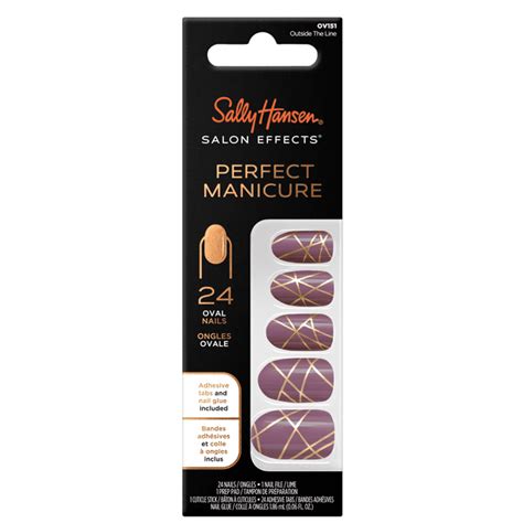 Sally Hansen Perfect Manicure Press On Nail Kit Oval Outside The Line