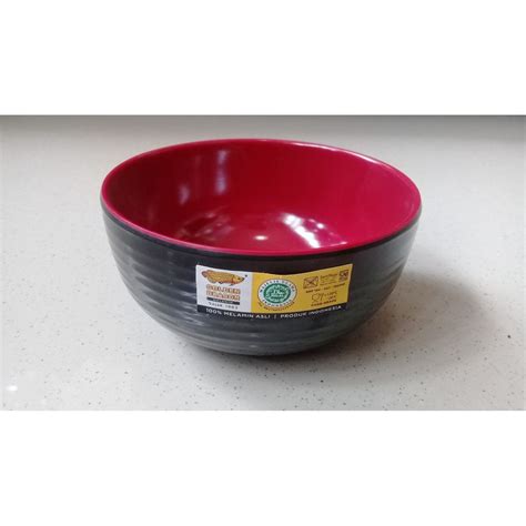 Jual Mangkok Ulir Datar 2 Warna 4 Merah Hitam Melamine Golden Dragon