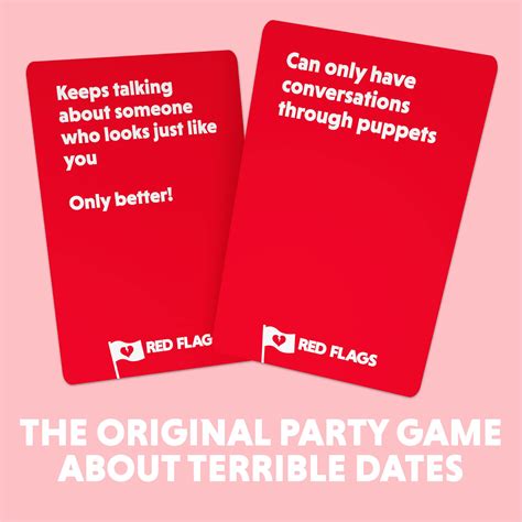 Red Flags The Game Of Terrible Dates Funny Card Game Party Game For