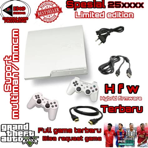 Ps3 Slim Seri 25xx 160gb Putih Limited Edition 2 Stik Wirelles Warna