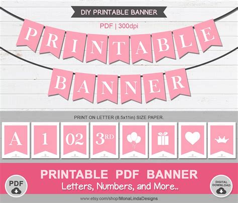 Pink Printable PDF Banner,printable Alphabet Letter Banner,printable ...