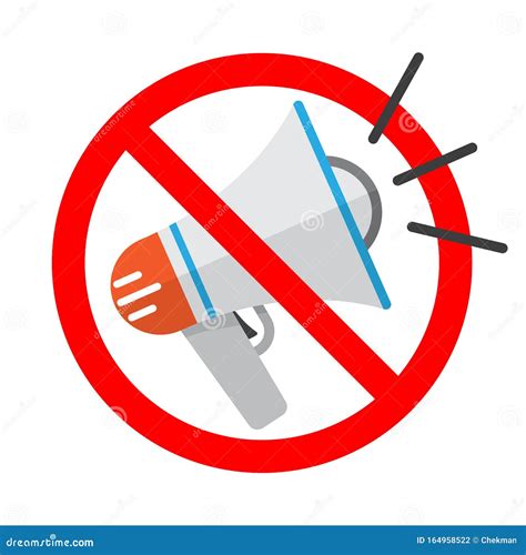 No Megaphone Icon. No Noise Concept Stock Illustration - Illustration