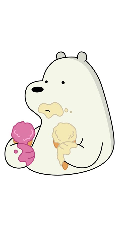 We Bare Bears Ice Bear with Ice Cream Sticker | We bare bears, Bare ...