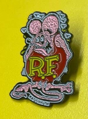 Rat Fink In Pink Red Flies Pin Ed Roth S Rat Fink