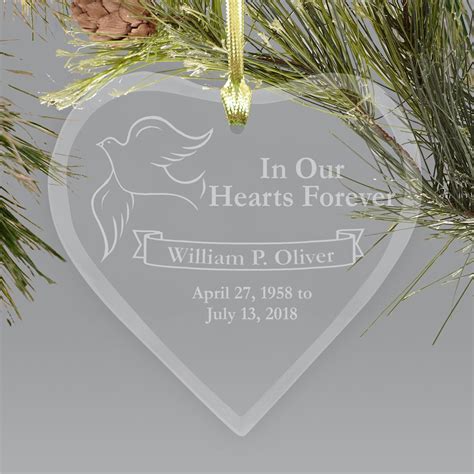 Engraved Heart Sympathy Remembrance Holiday Ornament Tsforyounow