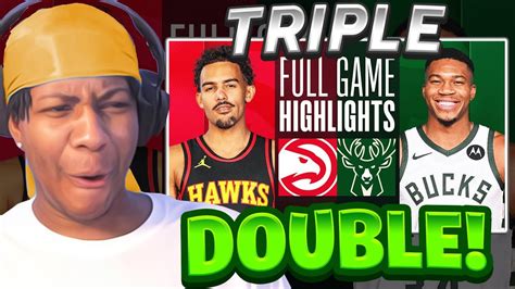 Giannis Triple Double Lvgit Reacts To Hawks At Bucks Full Game